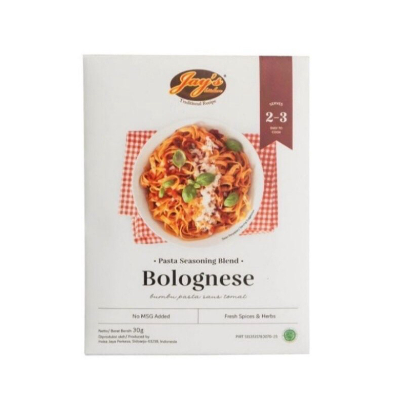 

Jays Seasoning Bumbu Pasta - Bolognese,Aglio Olio,Carbonara