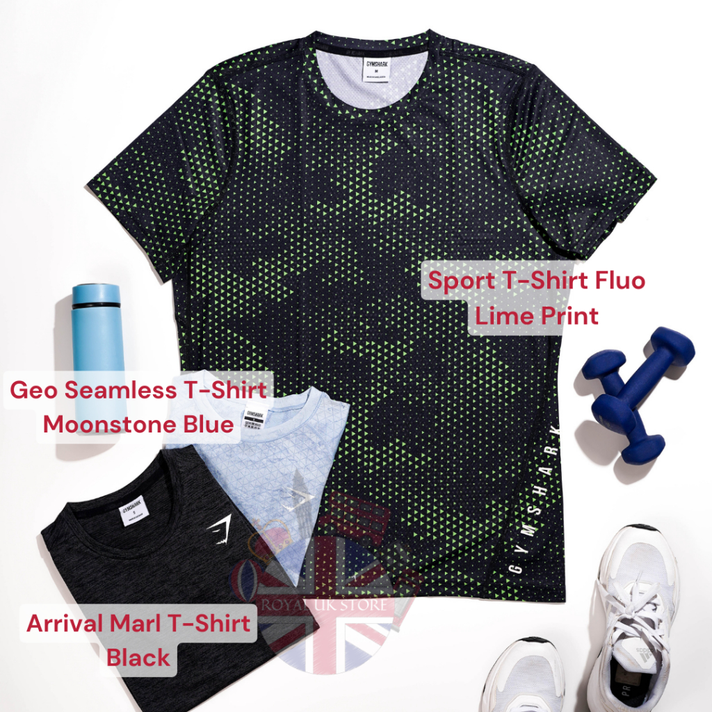 Gymshark Men Shirt Collection Kaos Olahraga Pria [100% Original UK]