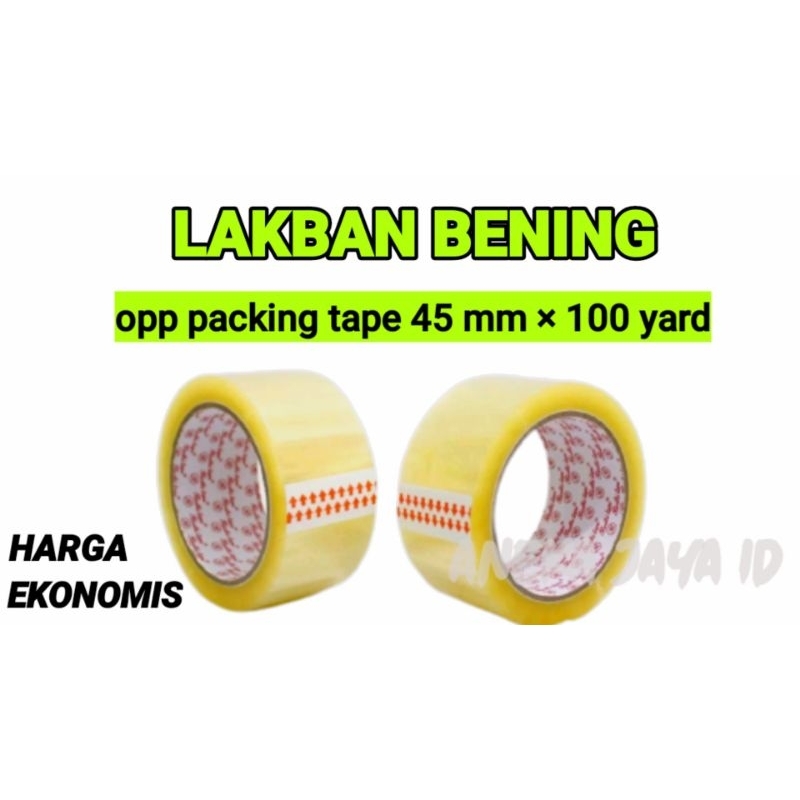 

lakban bening 45 mm 100 yard/esolasi selotip clear tape 45 mm 100 yard, kualitas daimaru,daya lengket dan kuat