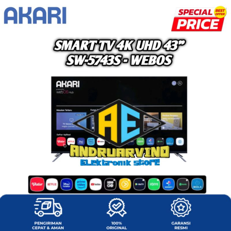 AKARI SW-5743S LED 4K UHD TV 43 INCH SMART TV WEBOS