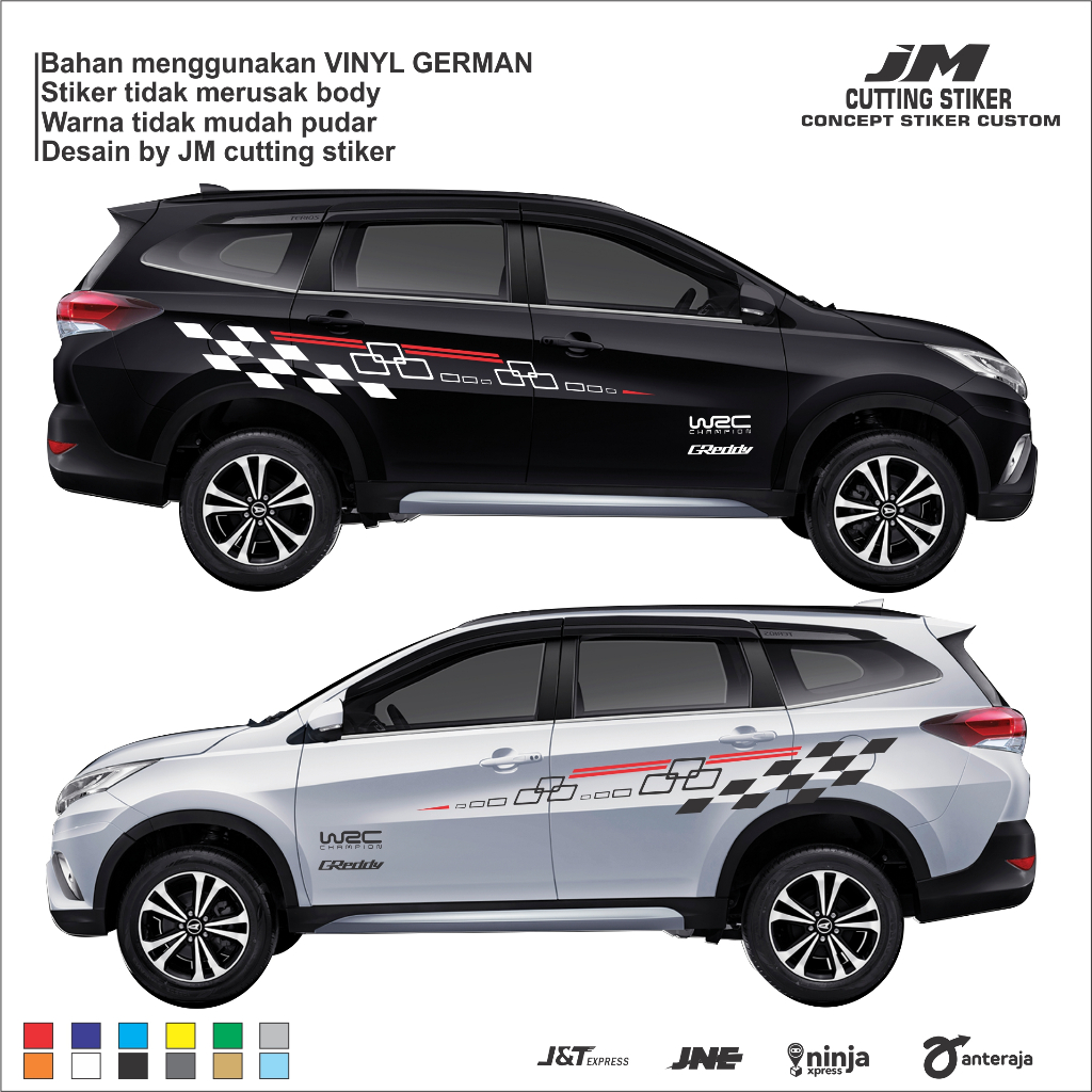 Stiker mobil terios rush cutting stiker striping variasi body mobil rush terios