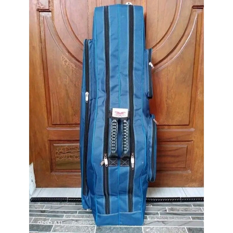 Tas Pancing Ransel ukuran 100cm  Bahan Terpal Doubel D300 Ruang 2 Resleting