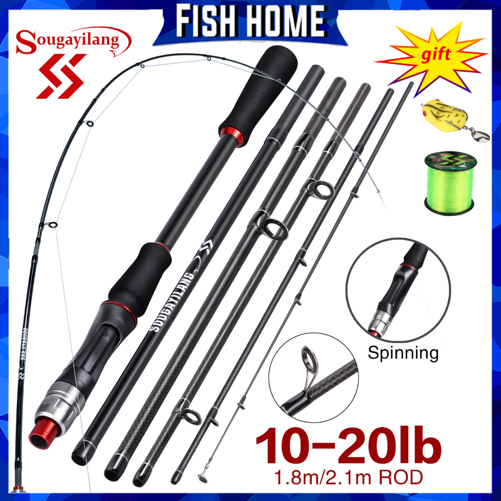 Sougayilang Pancing portabel Terdiri dari 5 bagian dan 6 bagian Pancing ultra-ringan Peralatan meman