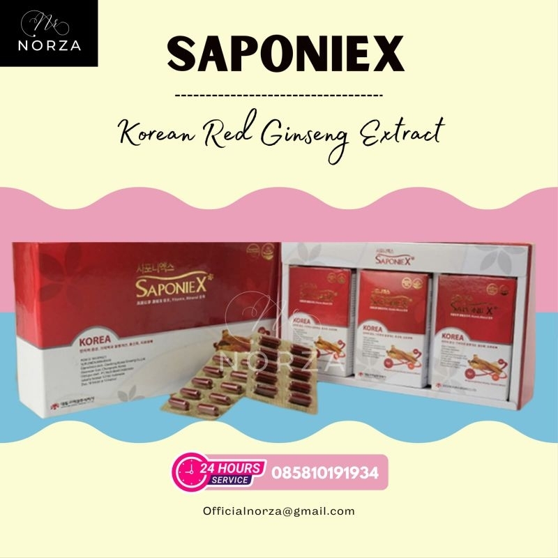 

PROMO SAPONIEX ( Korean Red Ginseng Extract + Vitamin + Mineral ) 60 kapsul