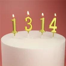 ✅GROSIR✅ 0~9 Lilin Angka / Lilin Ulang Tahun Emas 1pcs / Hiasan Kue Ulang Tahun / Happy Birthday Cake Golden Number Candle Image 3