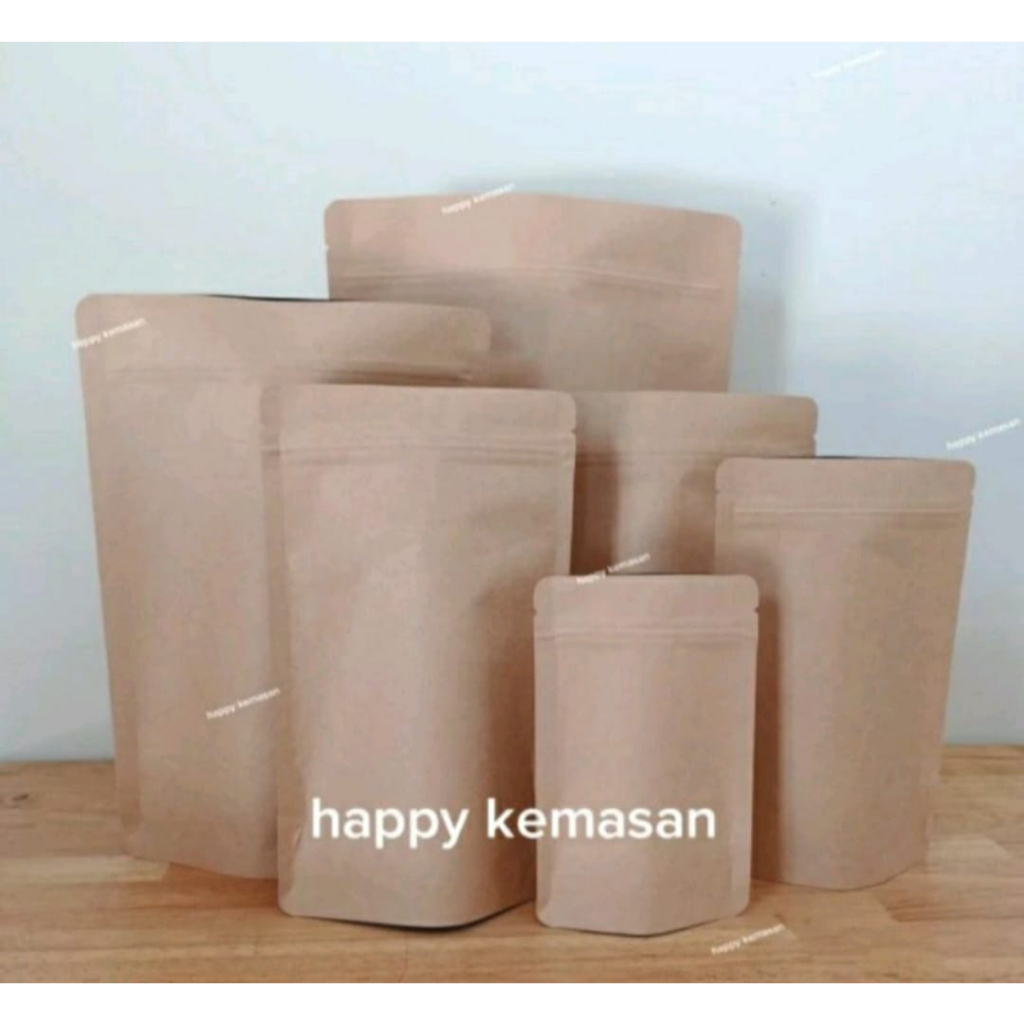 Ecer Kemasan Standing Pouch Kraft Ukuran 10x15