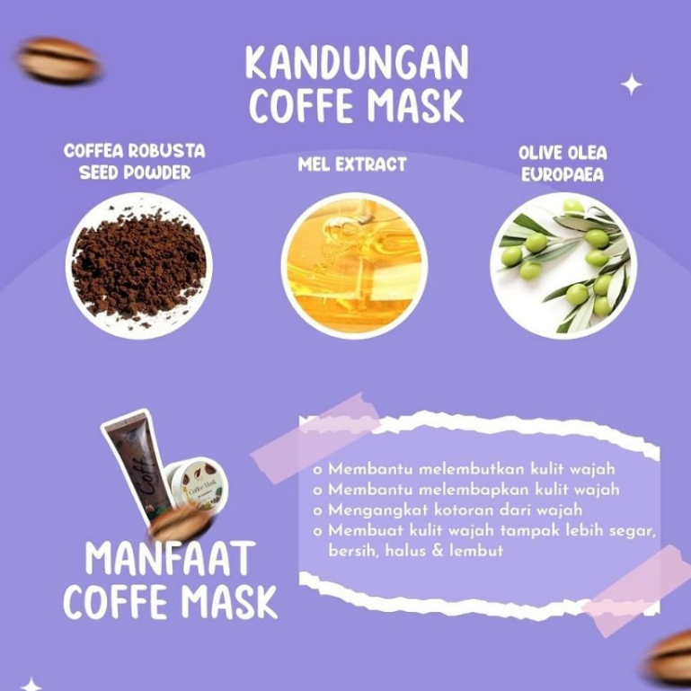 Coffee Mask Masker Tube 20gr SR12 Peeling Kopi Ampuh atasi Flek Hitam Noda Bekas Jerawat Komedo BPOM