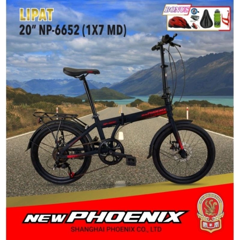 Sepeda Lipat 16 & 20 inch Phoenix 7 Speed + Extra Bonus