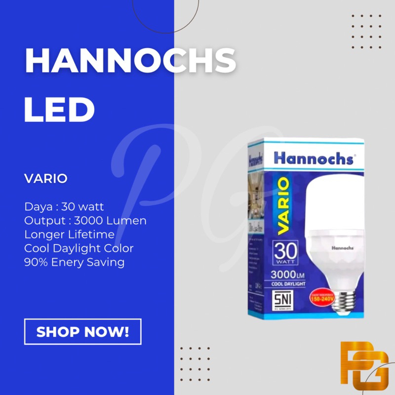 Lampu Hannochs Vario LED 30W 30 Watt Cahaya Putih