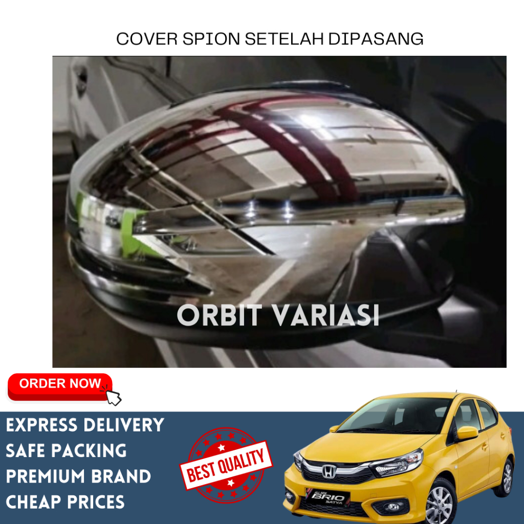 COVER SPION ALL NEW BRIO SATYA 2017-2021 CHROME NO LAMPU