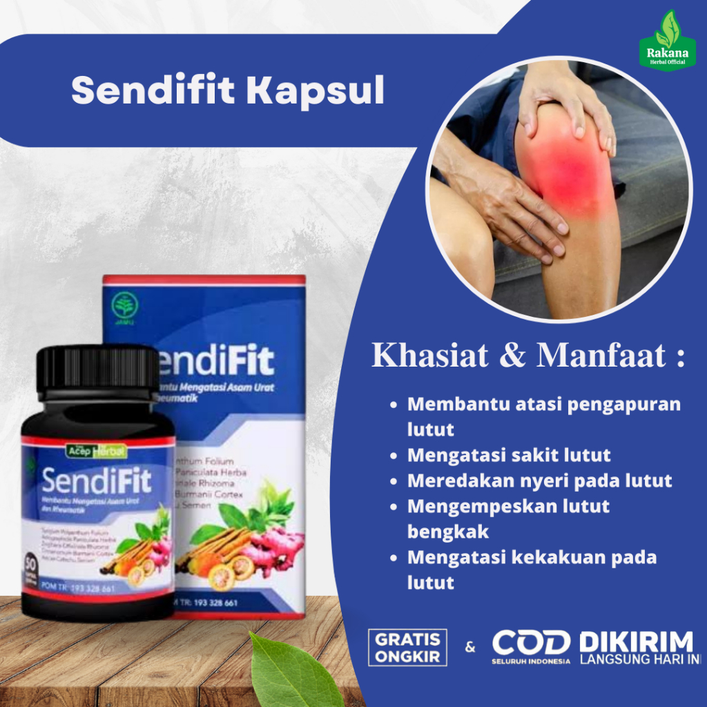 Obat Pengapuran Tulang Lutut, Lutut Keropos, Lutut Lemas, Lutut Bengkak, Lutut Bengkak - Sendifit