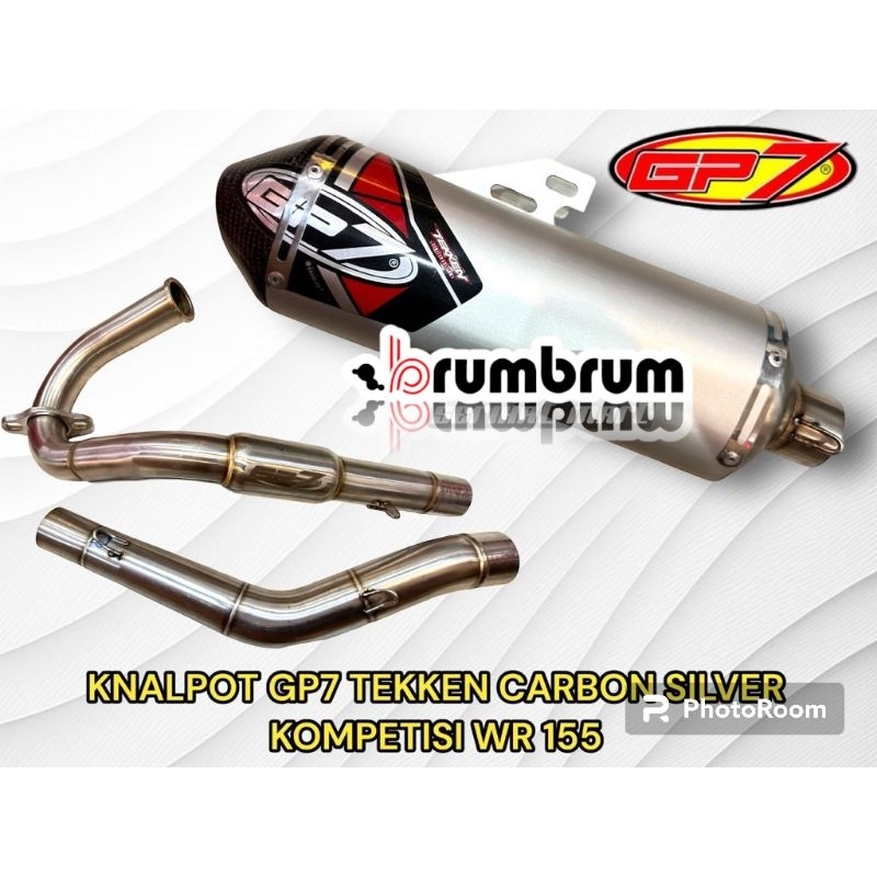 KNALPOT GP7 TEKKEN CARBON KOMPETISI SILVER YAMAHA WR155