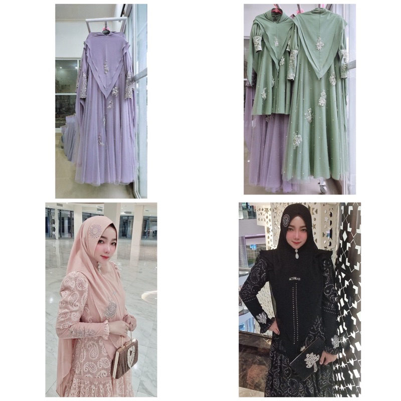 Set Khaira DAN DELIA BLACK DAN PEACH By Faesta Syari