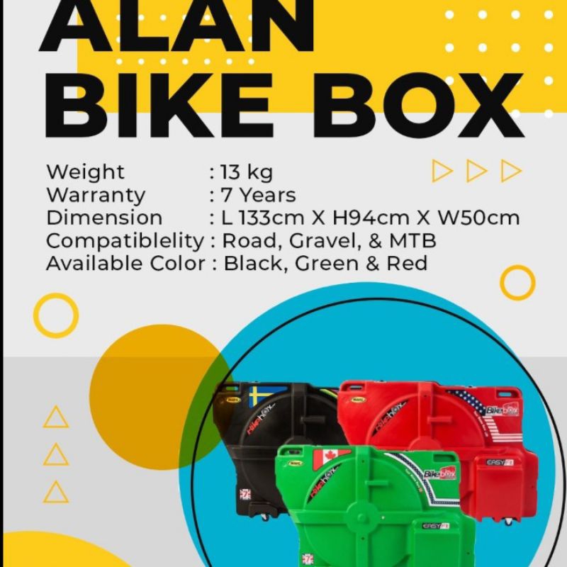 TRAVEL CASE BIKE BOX ALAN AERO EASY FIT BLACK - ORIGINAL - BOX SEPEDA ALAN BIKE BOX