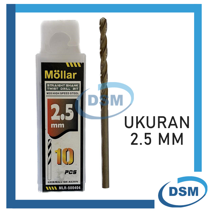 MOLLAR MATA BOR BESI STAINLESS 2.5 MM MATABOR HSS COBALT DRILL BITS