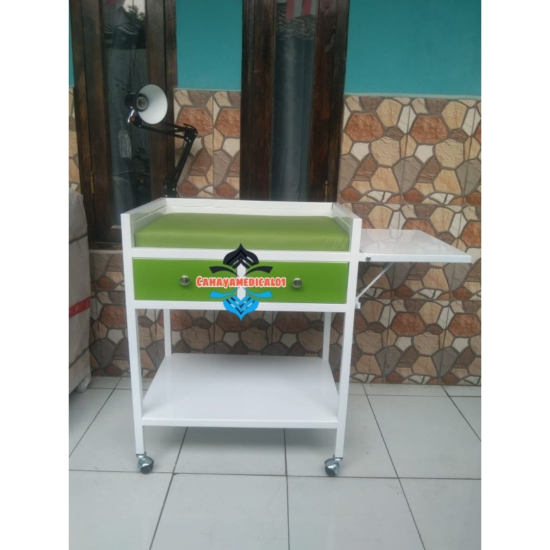 Meja resusitasi mini / Meja resusitasi besi / Meja resusitasi + lampu / Baby table mini / Baby table