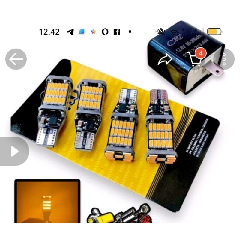 LAMPU SEIN SEIN DAJJAL 45 MATA SUPER TERANG PLUS FLASER SEN CR7 LAMPU SEN DAJJAL T10 T15 PAKET SEN C