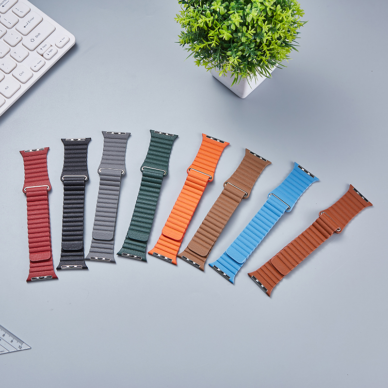STRAP APPLE WATCH SERIES 9 8 7 6 5 4 3 2 1 STRAP IWATCH LEATHER MAGNETIC strap apple watch