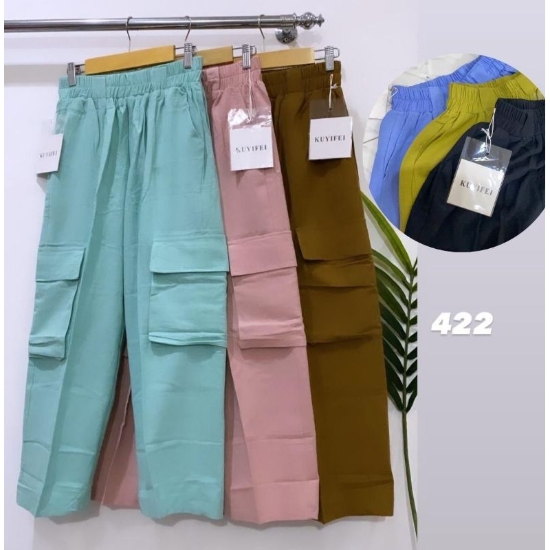 Kuyifei 422//Celana cargo Kuyifei//Celana//Celana cargo//Celana wanita//Celana cargo wanita//Celana 