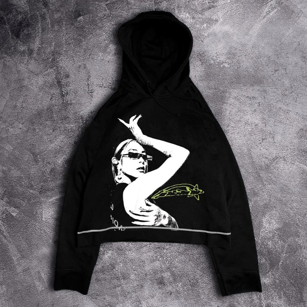 Sweater Hoodie Crop Punishment Being Strong Black Unisex