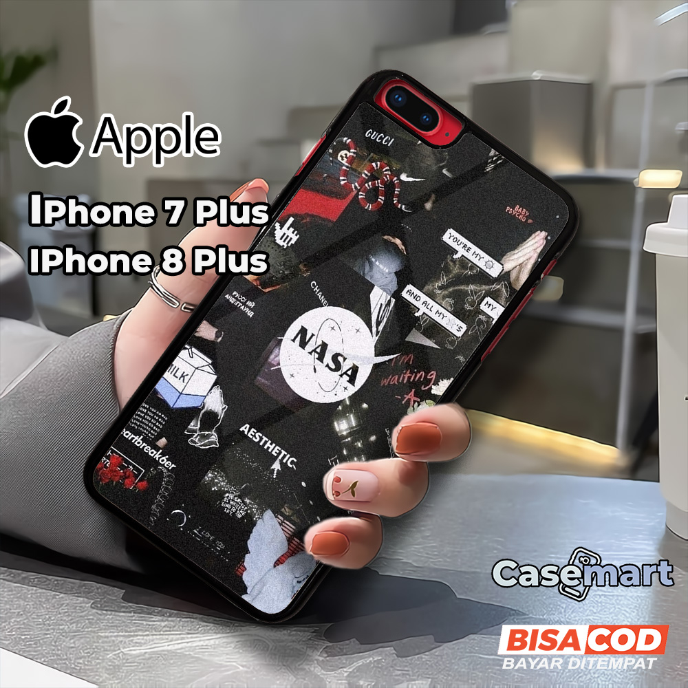 Case IPHONE 7 PLUS 8 PLUS Casing IPHONE 7 PLUS 8 PLUS Casemart [NASA] Case Glossy Case Aesthetic Cus