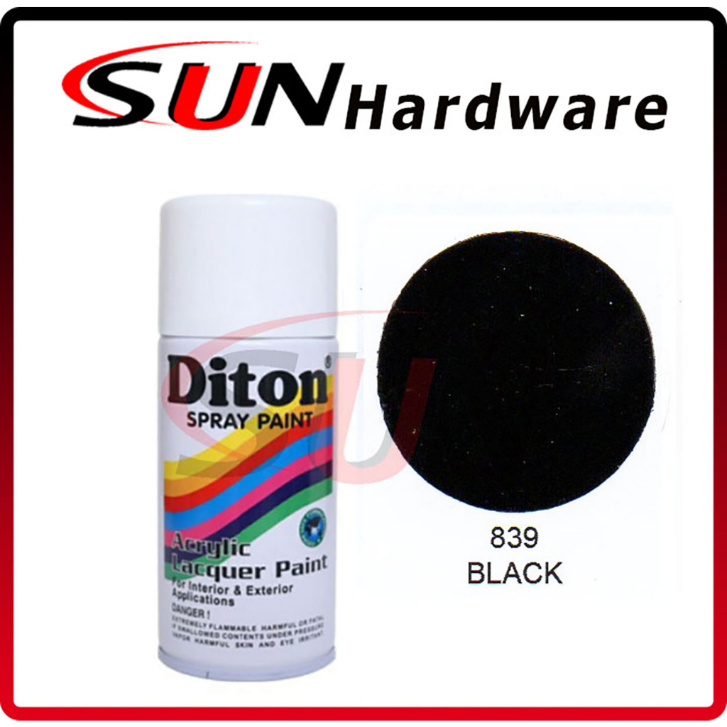 Pilox DITON 300 cc Black 839 Pilox PyloxPilox Pylox Cat Semprot Solid Hitam Gloss