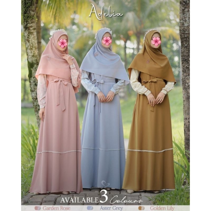 ADELIA DRESS SET SQUARE (GAMIS SET JILBAB SEGIEMPAT) BY SALVINA HIJAB