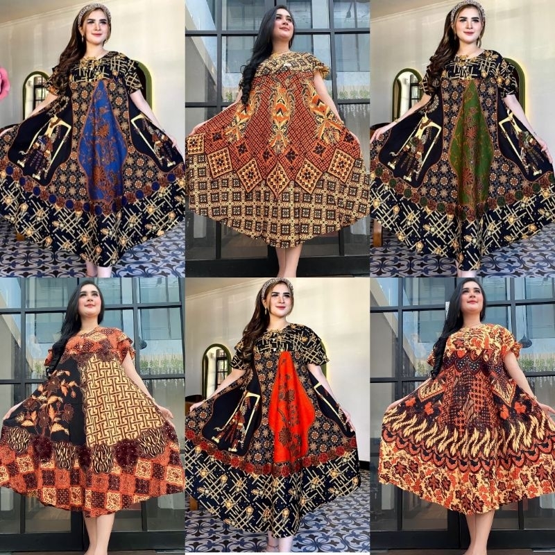 DASTER PAYUNG JUMBO SOGAN BATIK DASTER KLOK KENCANA