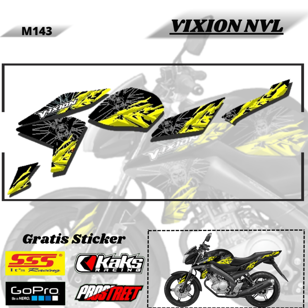 Lis Striping Stiker List Sticker Striping Variasi Les Aksesoris Pelindung Bodi Logo Emblem Motor Yam