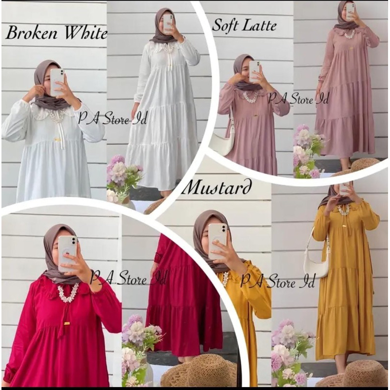 Midi Dress Rayon Twill Premium Adem Busui Friendly Bestseller