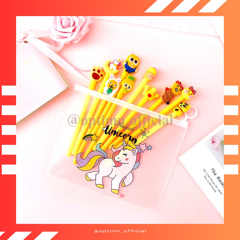 

POUCH | Tempat Pensil / Tas Pounch Kosmetik Transparan Pencil Motif Karakter Unicorn Import
