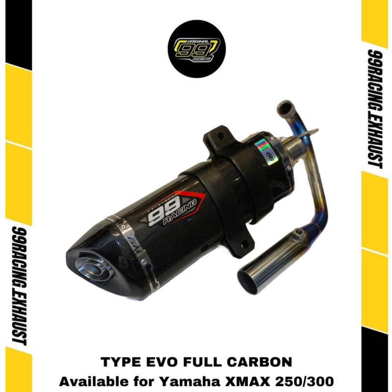Knalpot racing xmax 250 original 99Racing full carbon