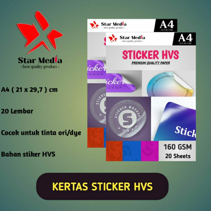 

Kertas Sticker HVS A4 isi 20 Lembar / Stiker Label Doff inkjet