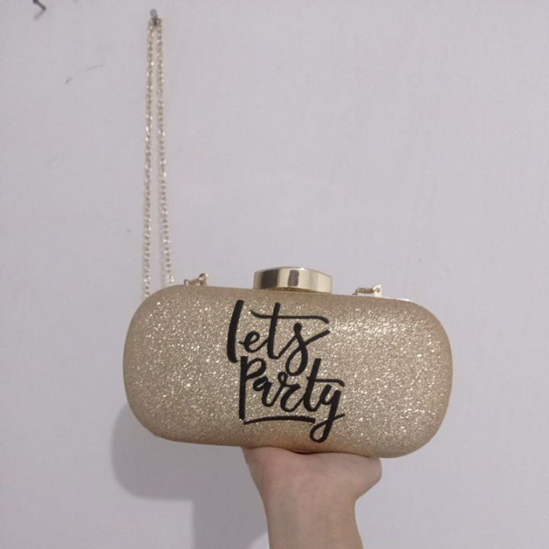 preloved party glitter sling bag miniso