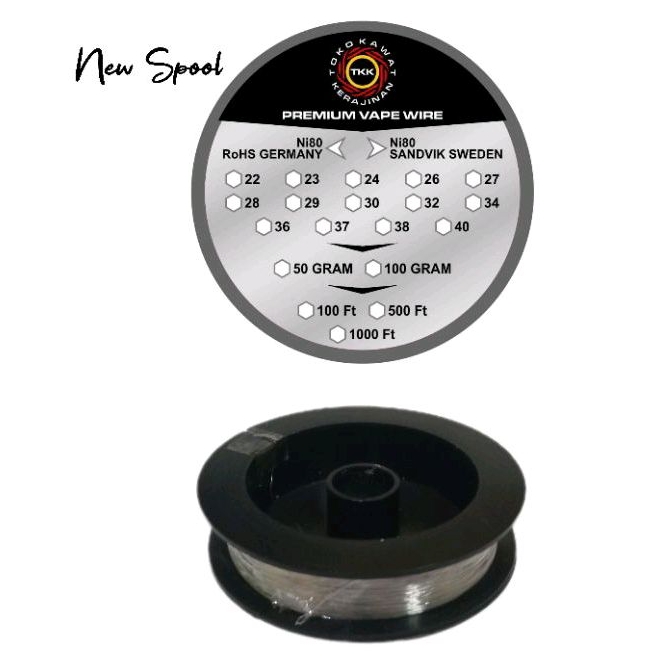 Ni80 Nichrome 80 ROHS REACH Germany AWG 22 24 26 27 28 29 30 32 per 50 gram Kualitas Premium Kawat P