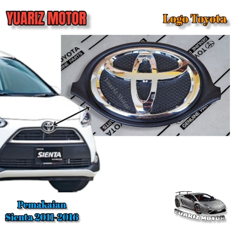 Logo Grill Depan Toyota Sienta 2011- 2016 Original / Logo Gill Depan Sienta Original / logo depan si