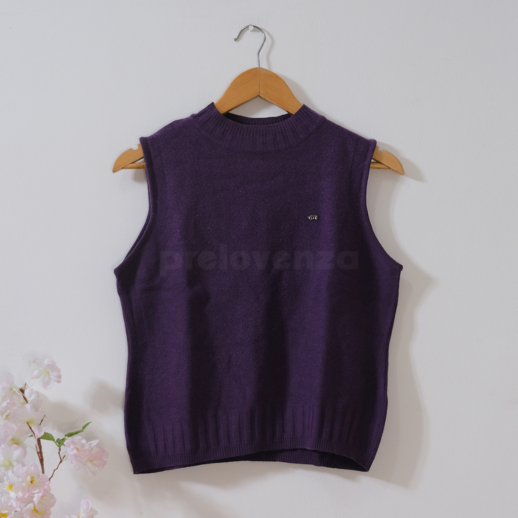 No. 150 - GRATIS BIOAQUA | Vest Rajut Rompi Premium Academia Ungu Wanita Preloved