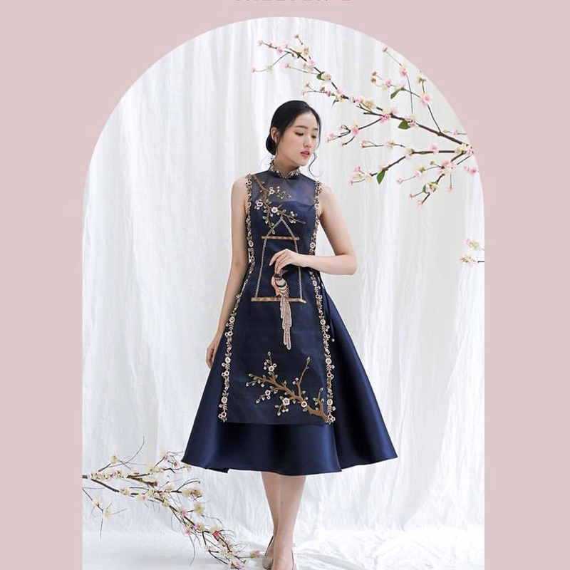 dress custom brand Callyline Bao flare Qipao sangjit