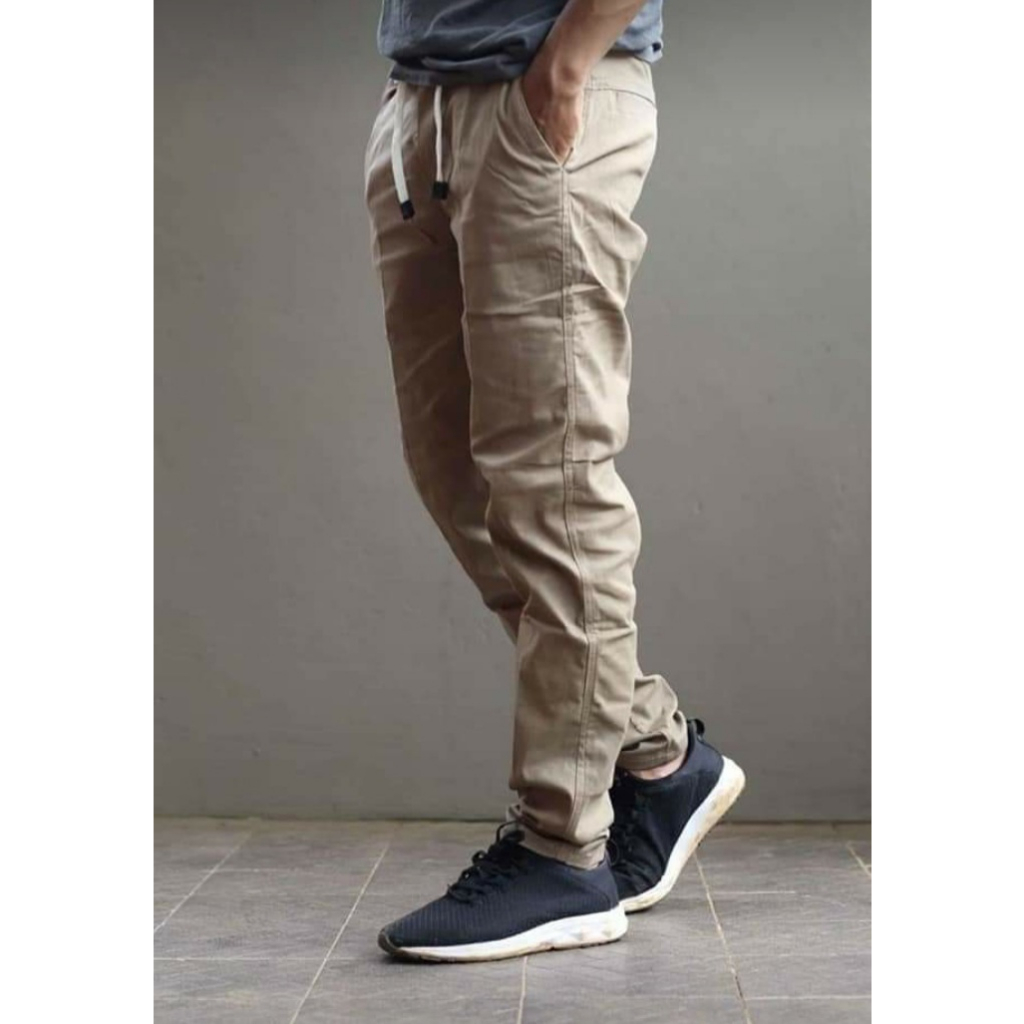 Celana chino Panjang jumbo pinggang karet celana chinos panjang celana pria