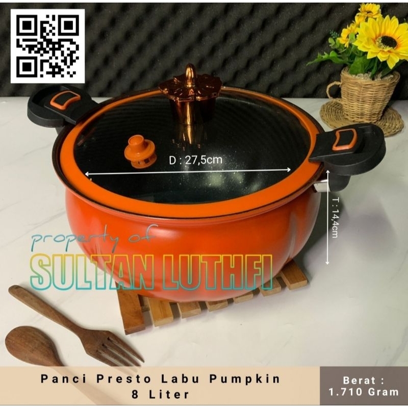 Panci Presto Labu Pumpkin 8 Liter