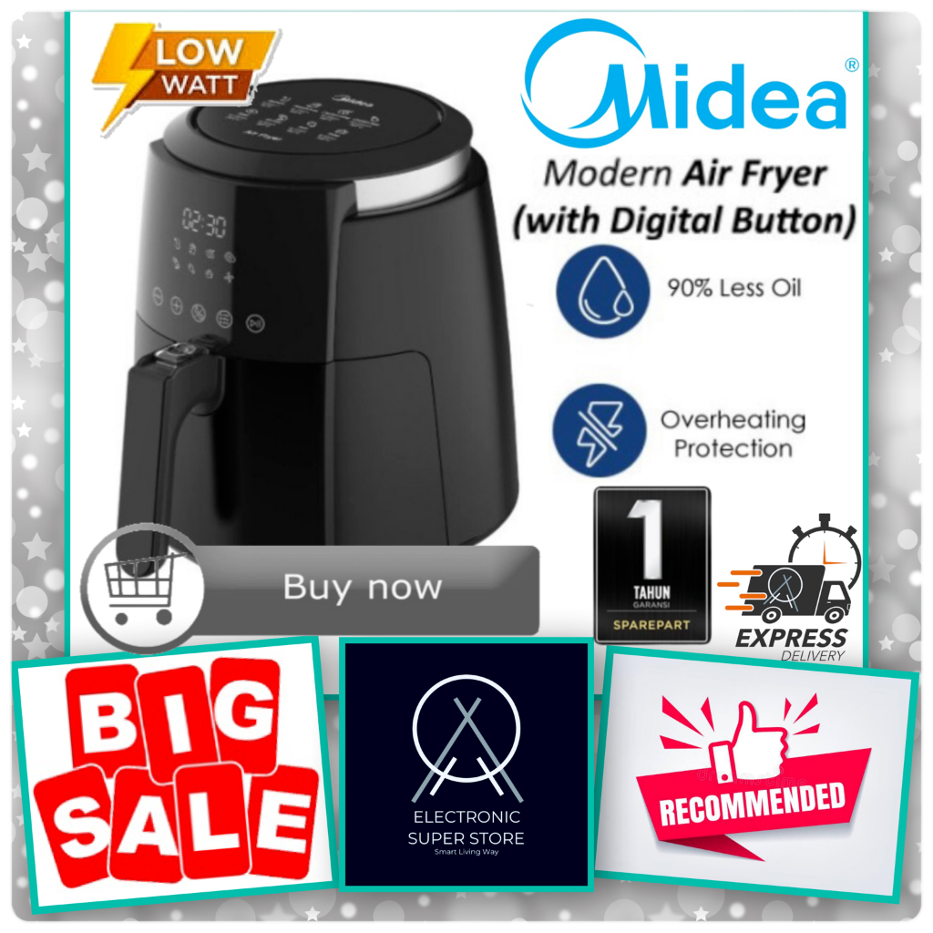 AIRFRYER MIDEA MF-CN35B MF CN35B 35B PENGGORENG ELEKTRIK HEALTHY PREMIUM AIRFRYER 4.7L MIDEA TOUCH C