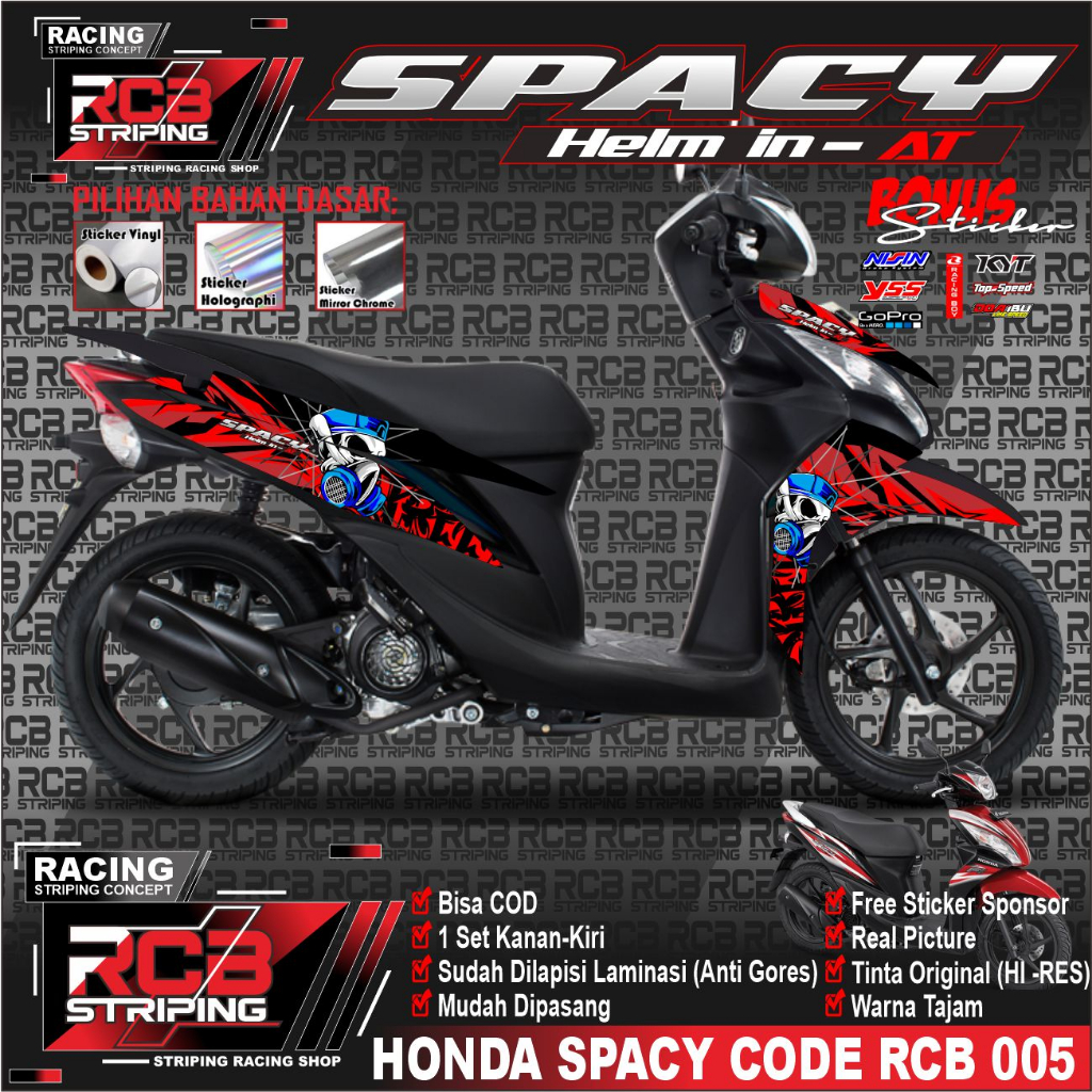 Sticker Striping List Variasi Honda Spacy - Striping Spacy stiker variasi spasi spaci spacy RCB 005
