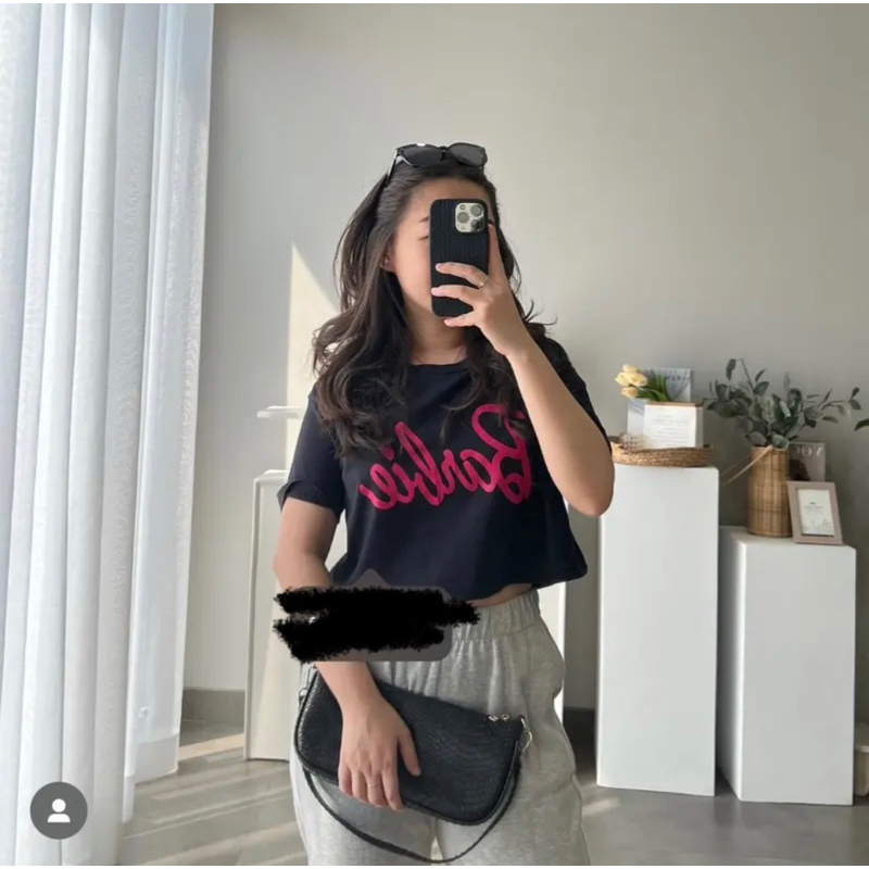 BAJU  KAOS CROP TOP WANITA KOREAN STYLE