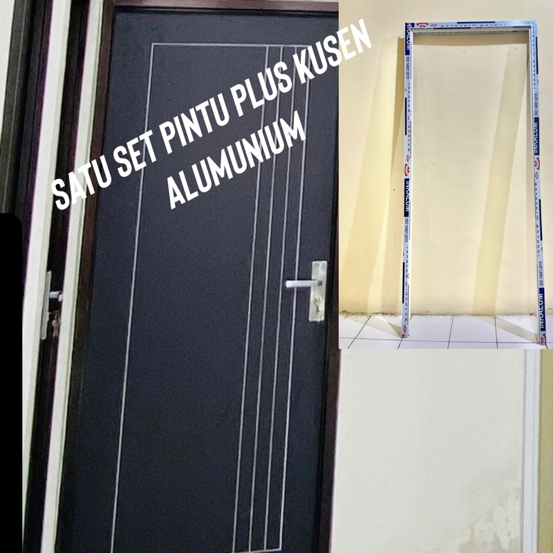 Satu set pintu plus kusen aluminium / Pintu plus kusen aluminium / 1 paket pintu plus aluminium