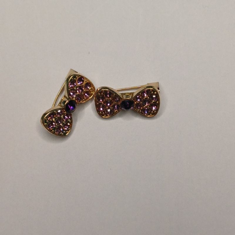 Bros dagu motif pita warna ungu | Bros dagu cantik | fashion jewelry