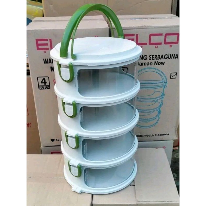 Tudung Saji 4Susun elco/Rantang 4Susun/Rantang elco 4 Susun/Rantang Jaman now