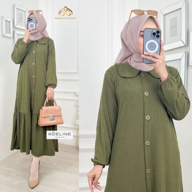 Furia Midi Dress - Midi Dress Wanita Kaos knite Rajut LD104+ / 383-6981