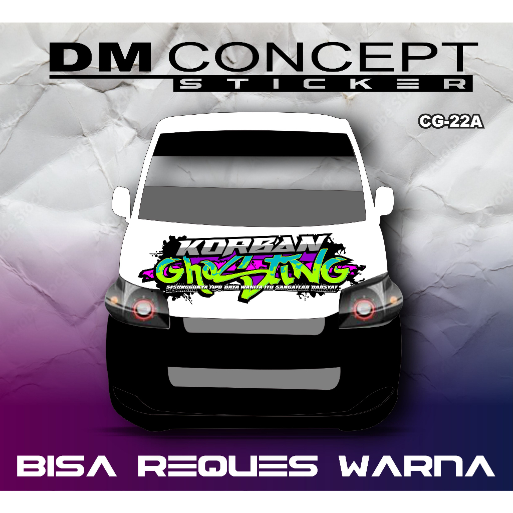 DECAL KAP DEPAN GRANDMAX SIMPLE MURAH BERKUALITAS KODE CG-022