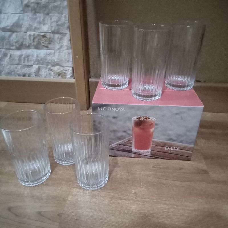 Gelas Whiskey Citinova Dilly Set isi 6 Pcs / Gelas Kaca Kristal / Gelas Jadoel / Gelas Cafe