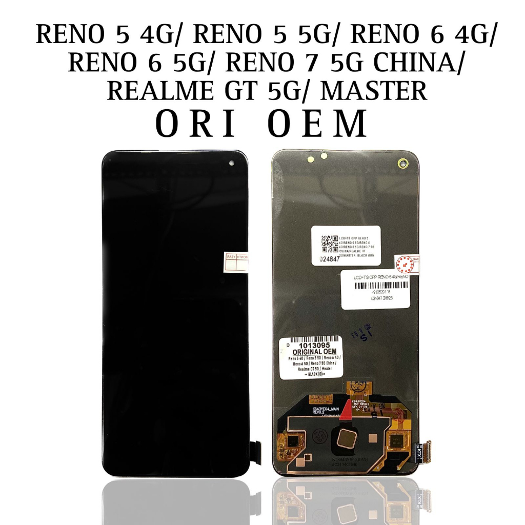 Lcd Touchscreen 0ri oem  Oppo Reno 5 4G/5G/Reno 6 4G/5G/Reno 7 5G China/Realme Gt 5G/Master Bisa fin